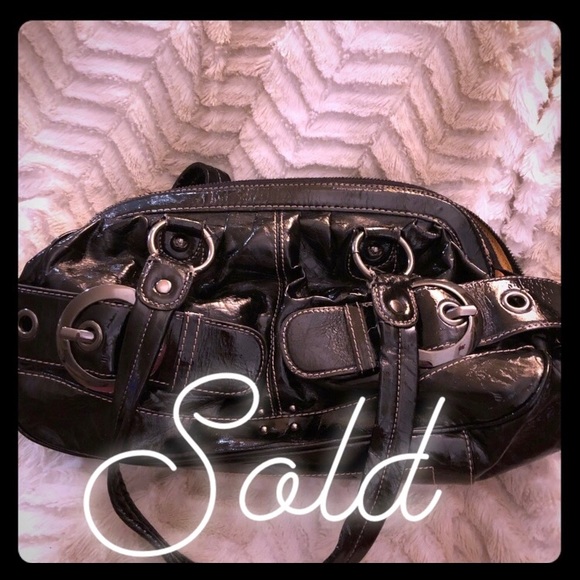 Kathy Van Zeeland Handbags - Black Buckle Bag by Kathy Van Zeeland